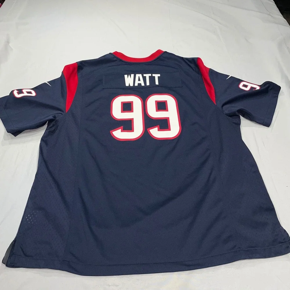 Nike Houston Texans JJ Watt 99 NFL On Field Jersey Navy Blue Mens XXL